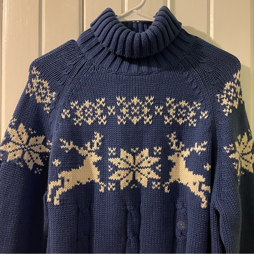 Lands’ End vintage chunky turtleneck sweater-large NWT